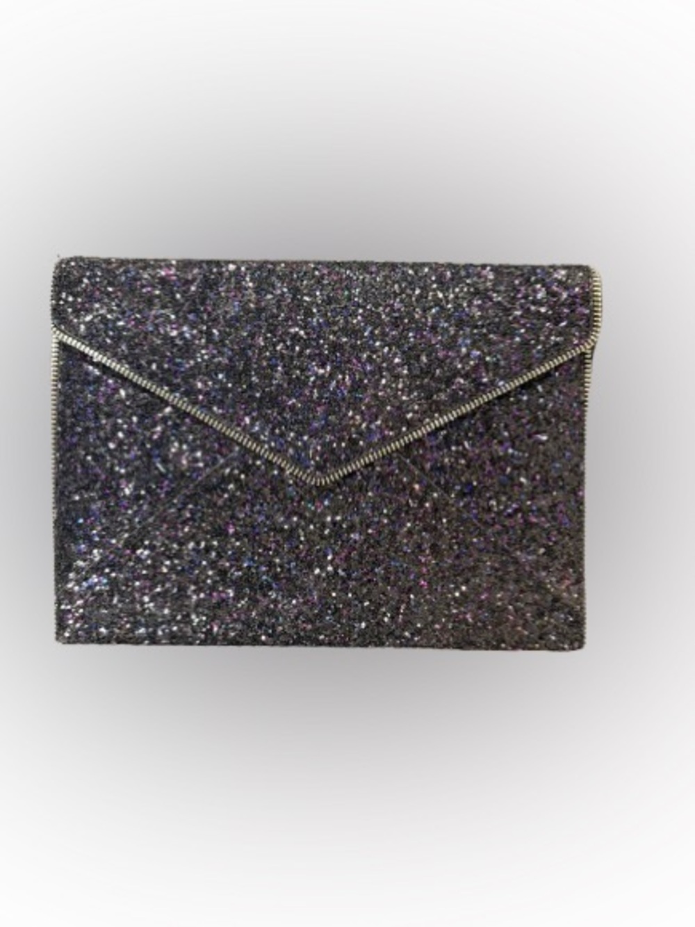Rebecca Minkoff Black Multicolor Sequin Glitter Envelope Clutch Bag